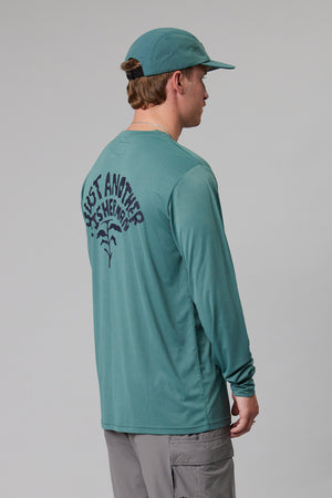 Just Another Fisherman Kelp Upf40 L/S Tee Harbour Teal