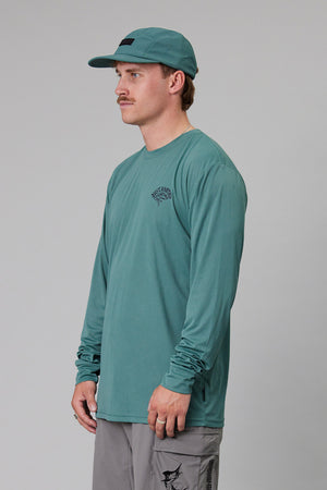 Just Another Fisherman Kelp Upf40 L/S Tee Harbour Teal