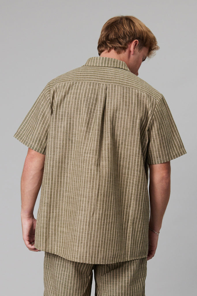 Just Another Fisherman Longitude S/S Shirt Lichen Stripe