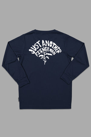 Just Another Fisherman Mini Kelp Upf40 L/S Tee Navy