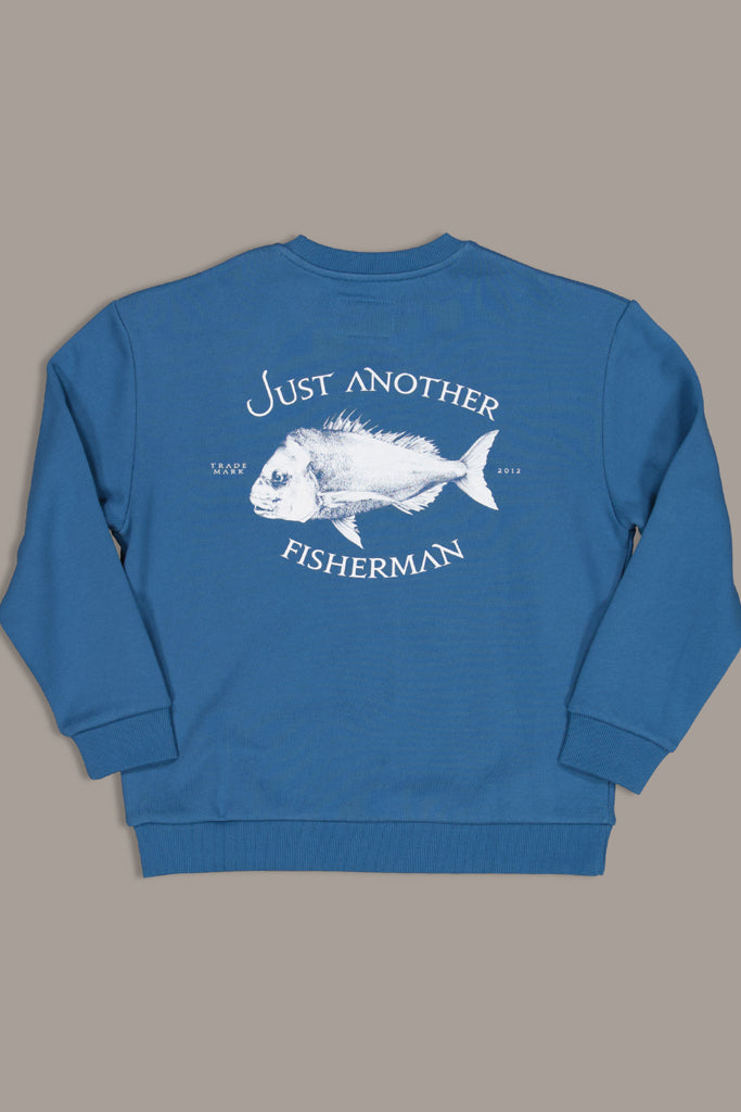 Just Another Fisherman Mini Snapper Logo Crew Salvage Blue