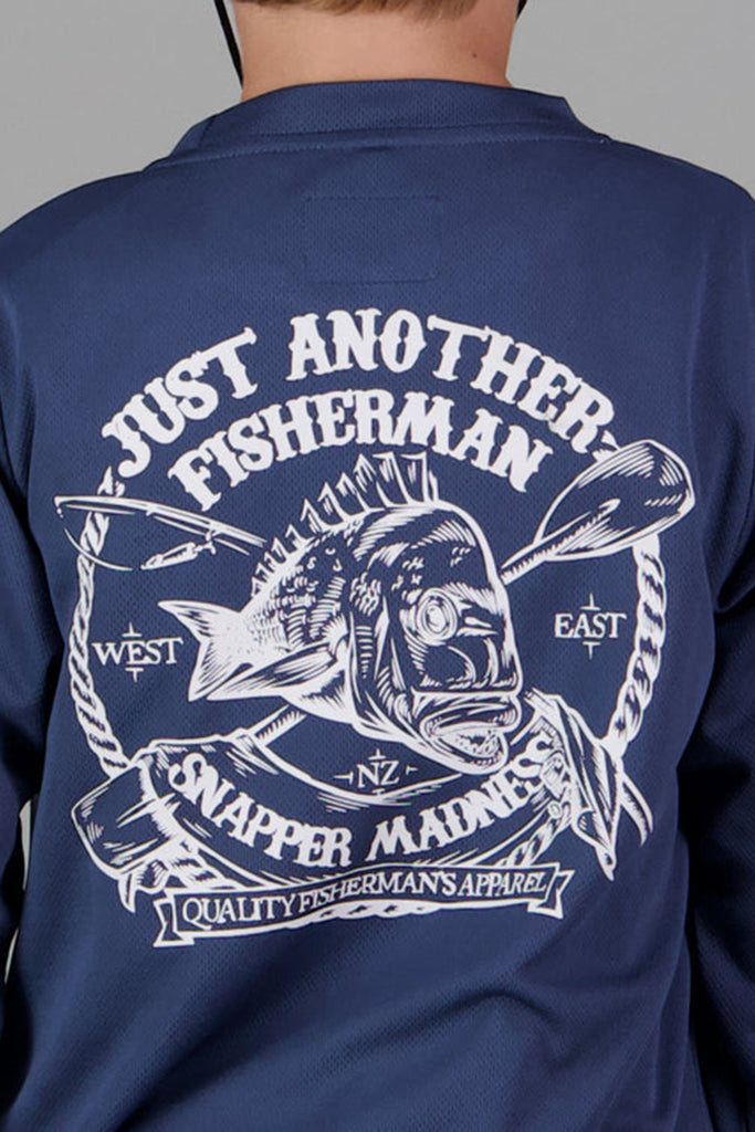 Just Another Fisherman Mini Madness UPF40 LS Tee - Caspian Blue