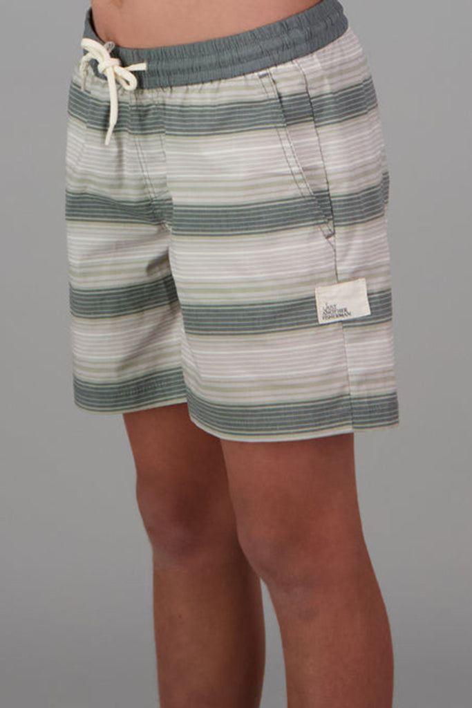 Just Another Fisherman Mini Water Column Shorts - Green Stripe