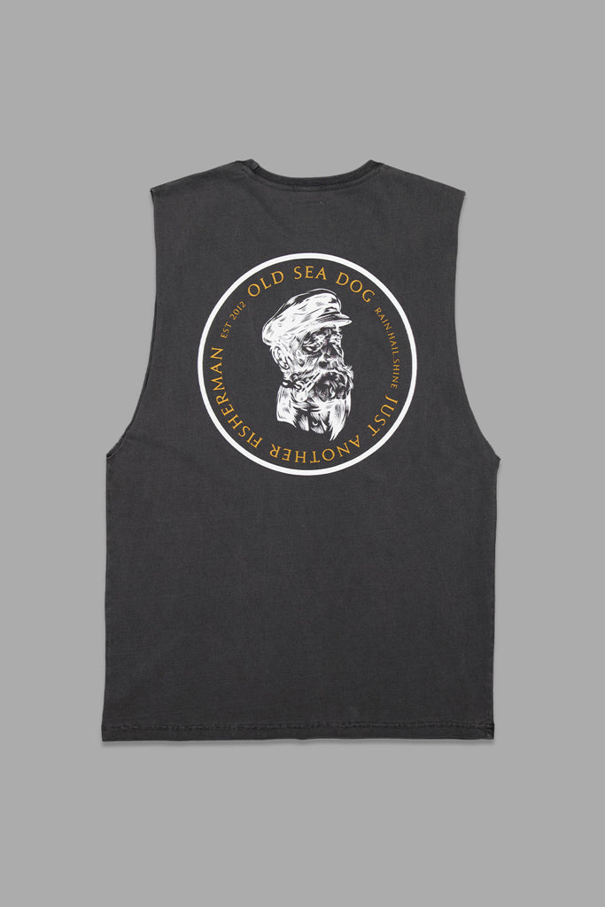 Just Another Fisherman Old Sea Dog Tank Aged Black/Orange