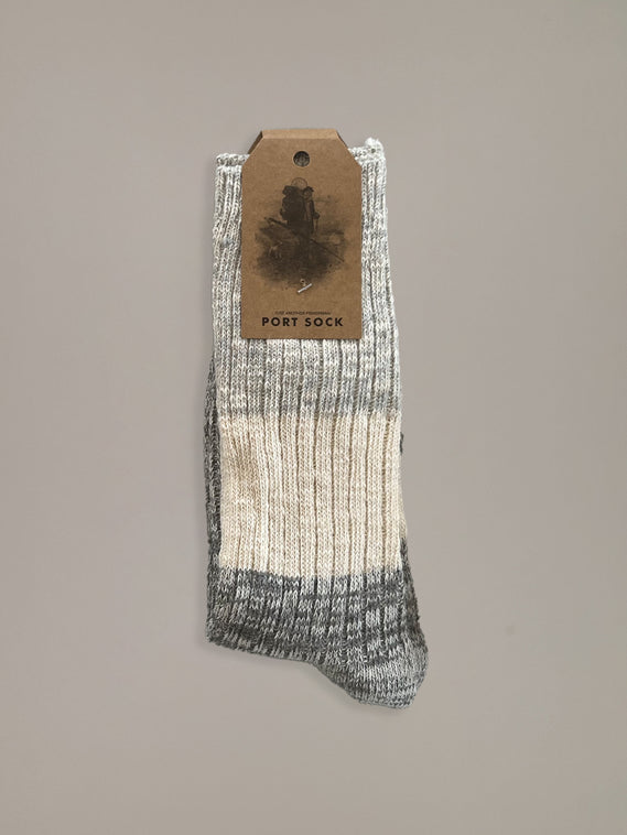 Just Another Fisherman Port Socks Grey/Beige/Dk Grey