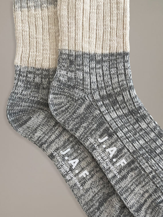 Just Another Fisherman Port Socks Grey/Beige/Dk Grey