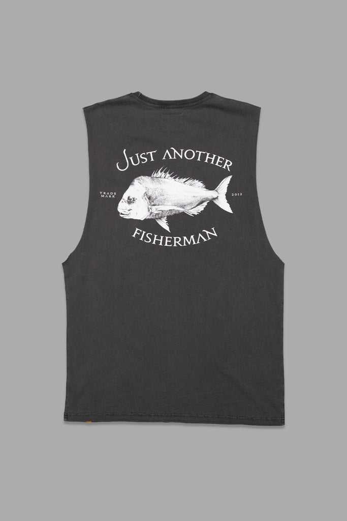 Just Another Fisherman Snapper Logo Tank Aged Black