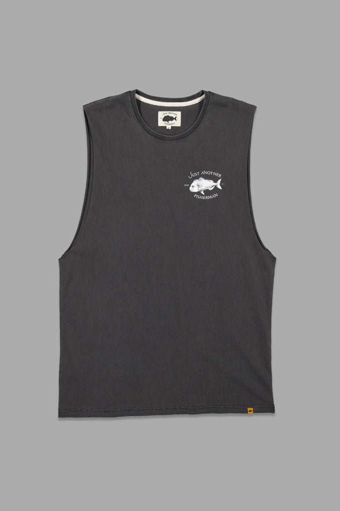 Just Another Fisherman Snapper Logo Tank Aged Black