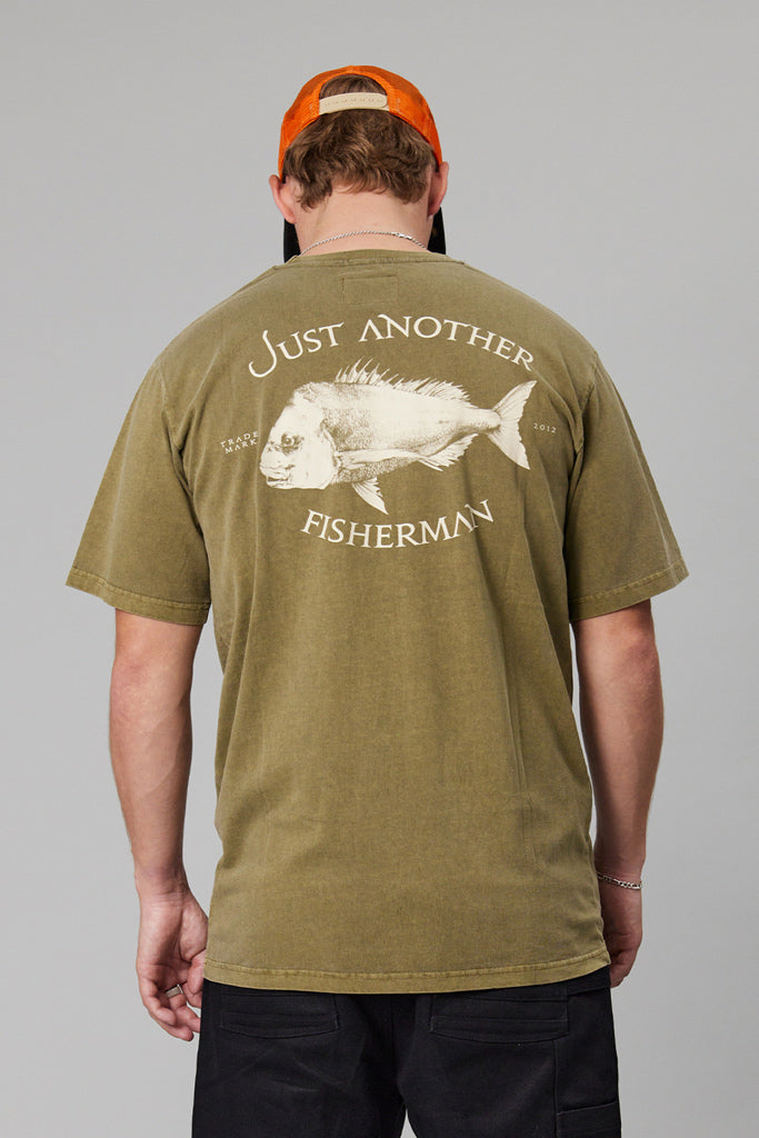 Just Another Fisherman Snapper Logo Tee Lichen