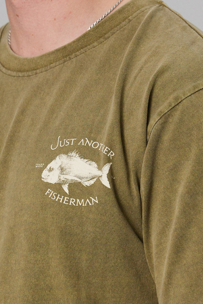 Just Another Fisherman Snapper Logo Tee Lichen