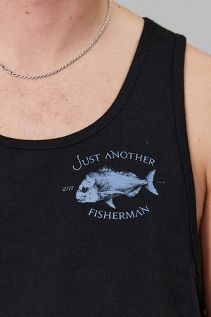 Just Another Fisherman Snapper Logo Singlet Black