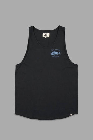 Just Another Fisherman Snapper Logo Singlet Black