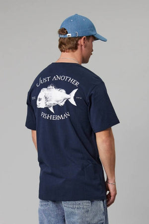 Just Another Fisherman Snapper Logo Tee Navy/White