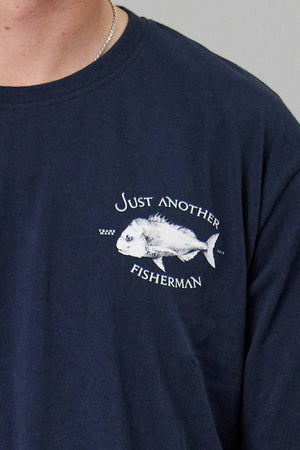 Just Another Fisherman Snapper Logo Tee Navy/White