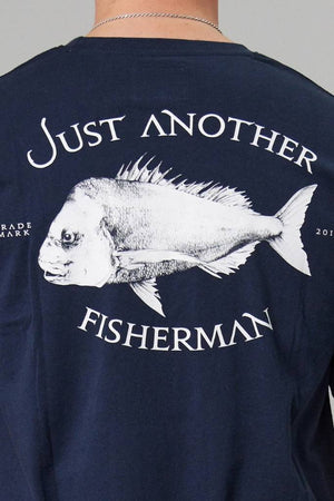 Just Another Fisherman Snapper Logo Tee Navy/White