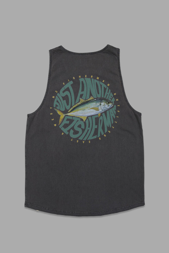 Just Another Fisherman Trev Singlet Aged Black