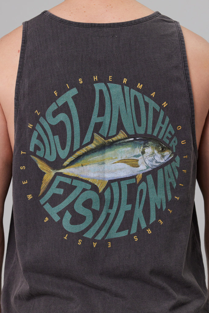 Just Another Fisherman Trev Singlet Aged Black