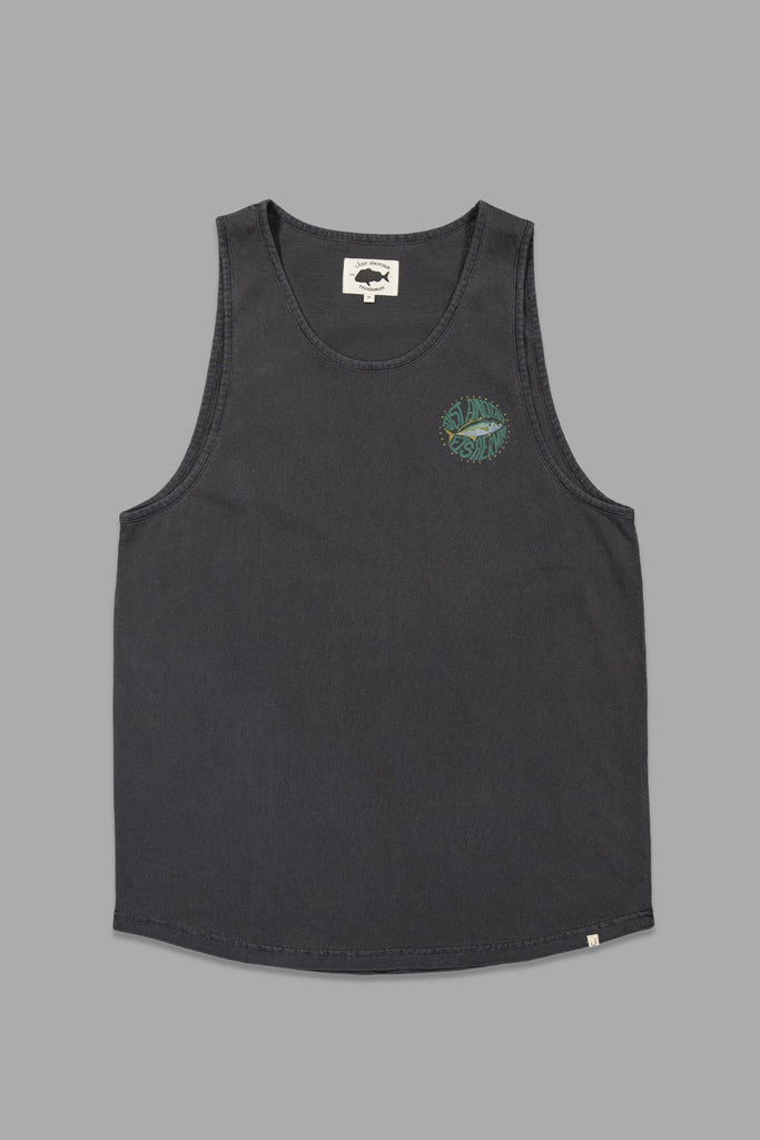 Just Another Fisherman Trev Singlet Aged Black