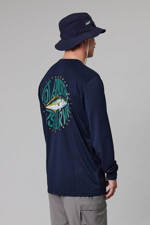 Just Another Fisherman Trev Upf40 L/S Tee Navy