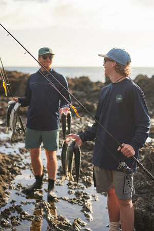 Just Another Fisherman Trev Upf40 L/S Tee Navy