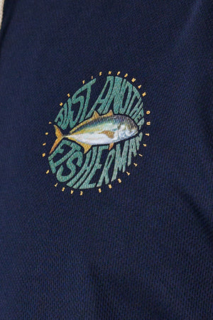 Just Another Fisherman Trev Upf40 L/S Tee Navy