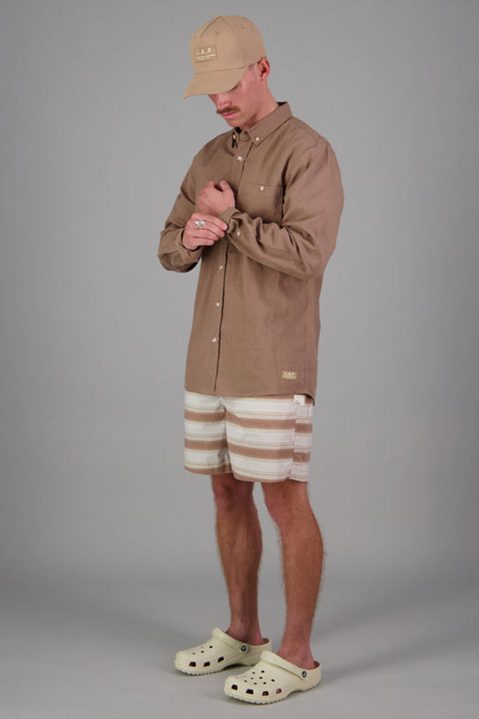 Just Another Fisherman Water Column Shorts - Brown Stripe