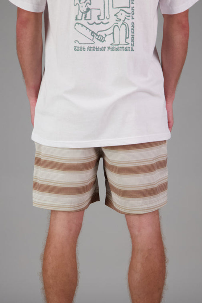 Just Another Fisherman Water Column Shorts - Brown Stripe