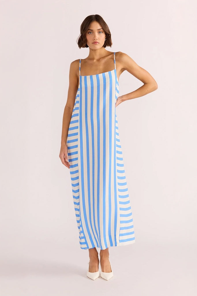 Mink Pink Nimue Stripe Midi Dress Blue Stripe