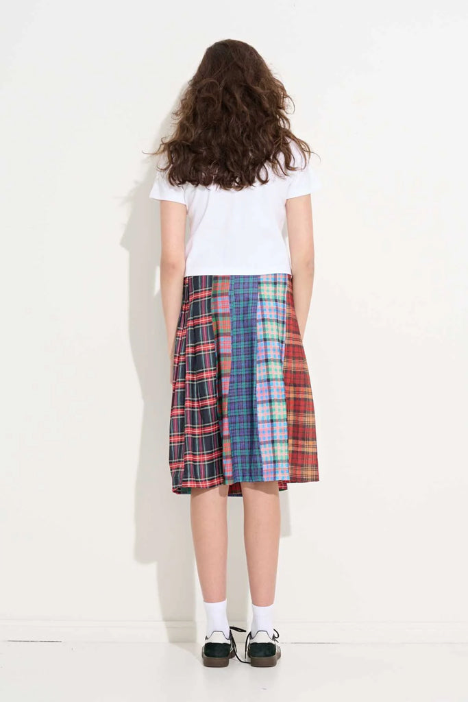 Misfit Paris Texas Midi Skirt Mixed Check