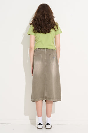 Misfit Heavenly People Midi Skirt Bark