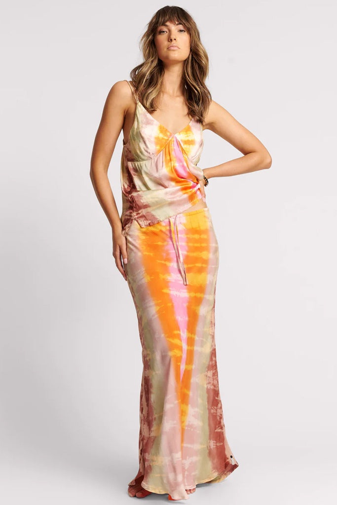 One Teaspoon Mirage Hand Dyed Slip Skirt Multi