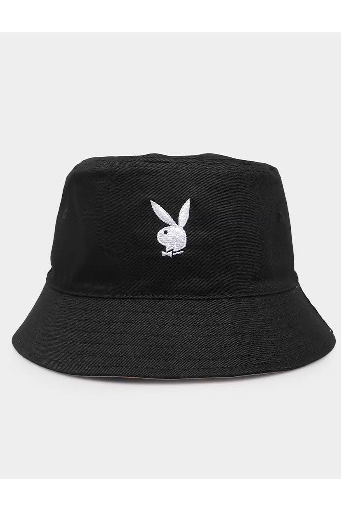 Playboy Reversible Bunny Basics Bucket Hat Black White