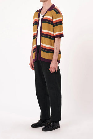 Rollas Bowler Rib Knit Shirt Multi Stripe