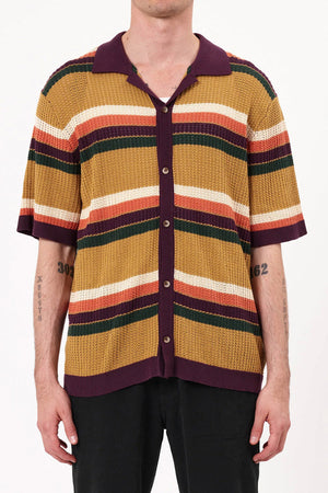 Rollas Bowler Rib Knit Shirt Multi Stripe