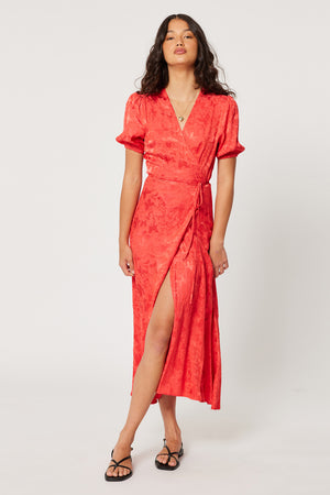 Rollas Verona Dress Jacquard Cherry