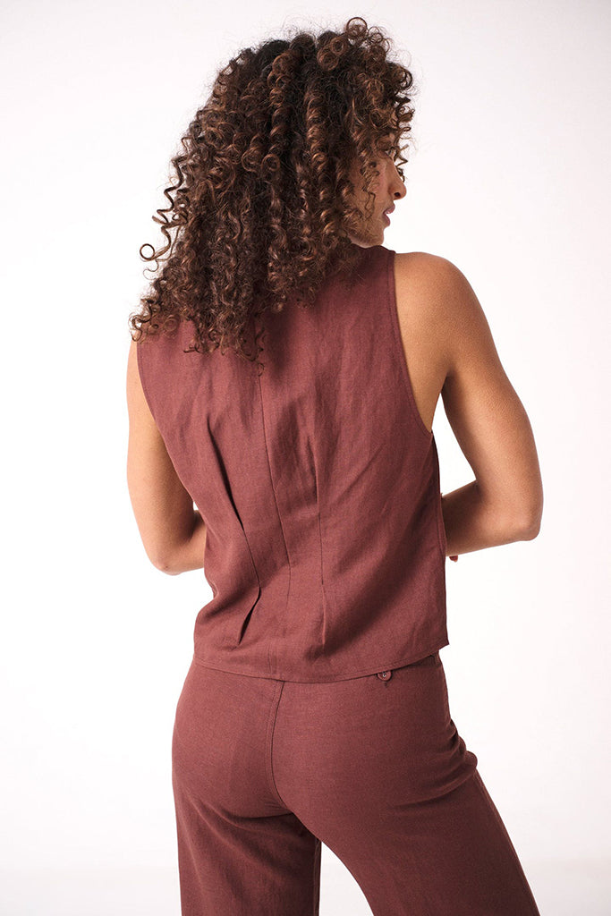 Rollas Soho Vest Linen Cocoa