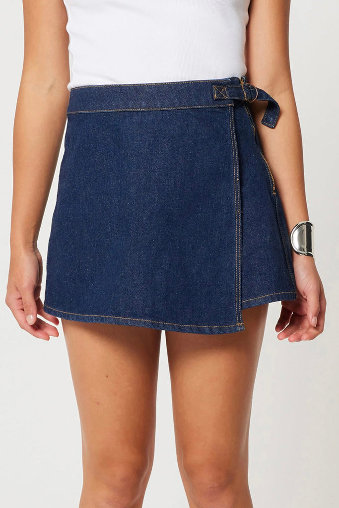 Rollas Skort True Rinse Denim