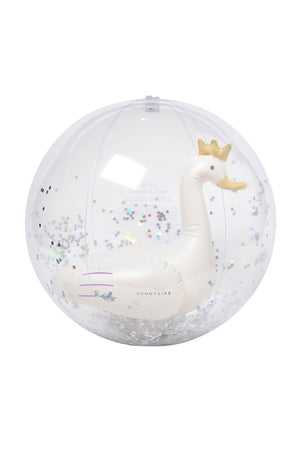 SunnyLife 3D Inflatable Beach Ball Princess Swan Multi