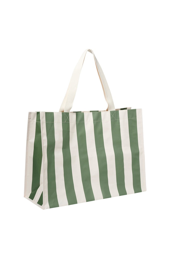 SunnyLife Carryall Beach Bag The Vacay Olive Stripe