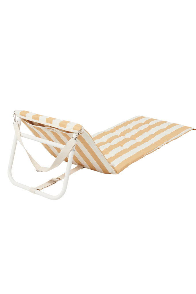 SunnyLife Reclining Beach Chair Mango Bay Golden Mustard Stripe