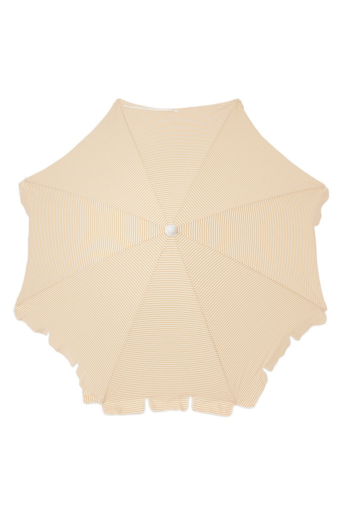 SunnyLife Beach Umbrella Mango Bay Golden Mustard Stripe