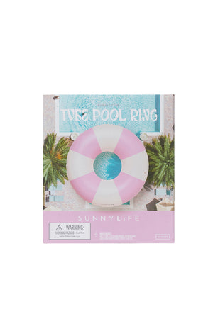 SunnyLife Tube Pool Ring Bubblegum Pink Stripe