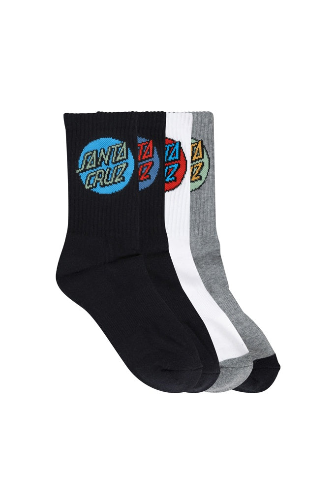 Santa Cruz Youth Other Dot Crew Sock Black-White-Gmarle