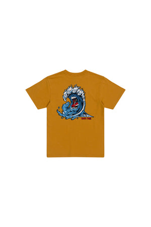 Santa Cruz Youth Screaming Wave Front Tee Tan