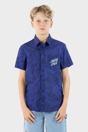 Santa Cruz Youth Bold Stack Ss Shirt Dark Blue