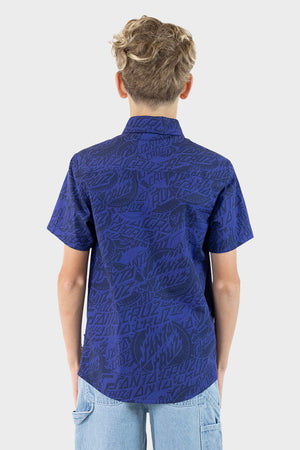 Santa Cruz Youth Bold Stack Ss Shirt Dark Blue