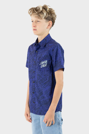 Santa Cruz Youth Bold Stack Ss Shirt Dark Blue