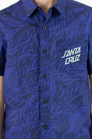 Santa Cruz Youth Bold Stack Ss Shirt Dark Blue