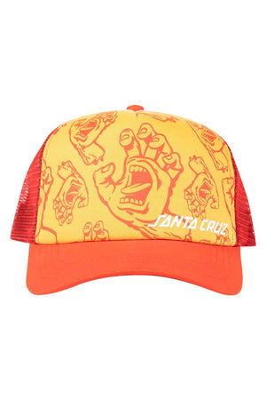 Santa Cruz Youth Crowded Hand Hollow Trucker Cap Yellow