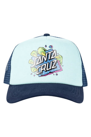 Santa Cruz Youth Johnson Beast Dot Trucker Cap Aqua